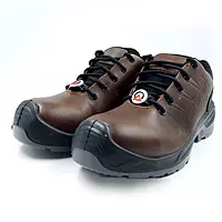 ACME Safety Shoe | Composite Toe | Upper Buffalo Dark taupe Waxy Black | Leather DIP | Model: DELAMAR