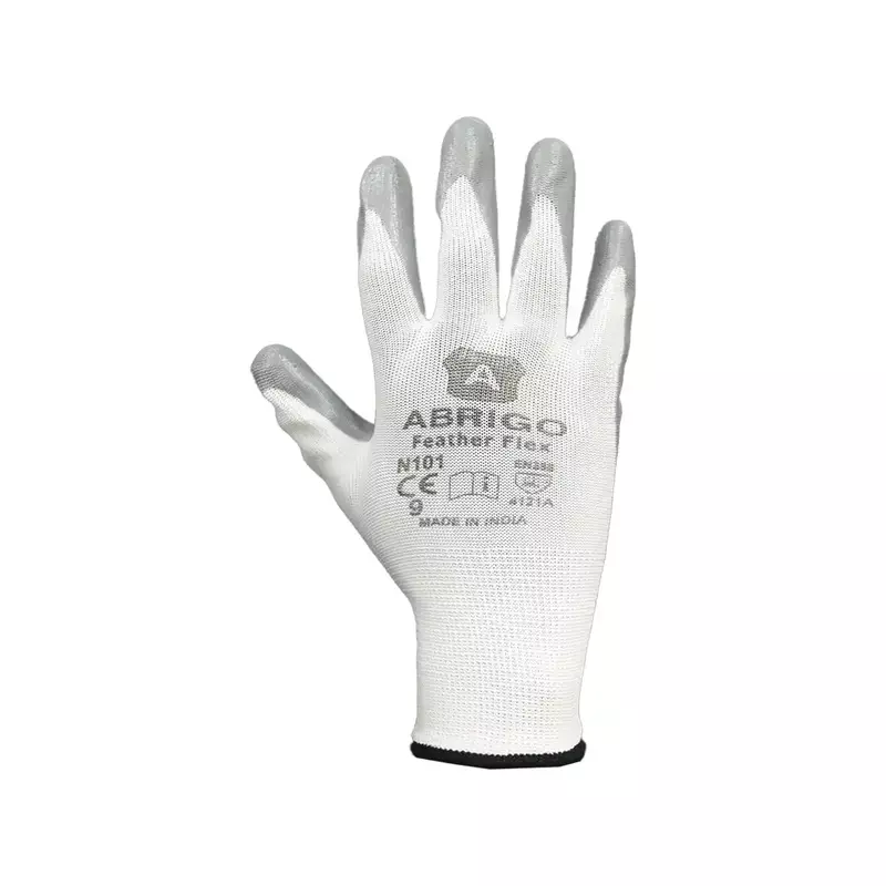 ABRIGO GLOVES | 13G | Polyester Nitrile Coated on palm | Model: N-101