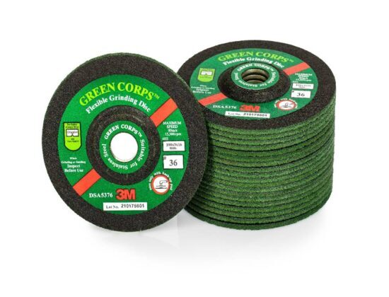3M Abrasive Green Corps flexible grinding disc - Size : 100mm x 3mm x 16mm - P 36