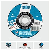 Tyrolit - 4" Grinding wheel - Size : 100mm x 6mm x 16mm, Basic 2 in1 (Grade No - 222854)