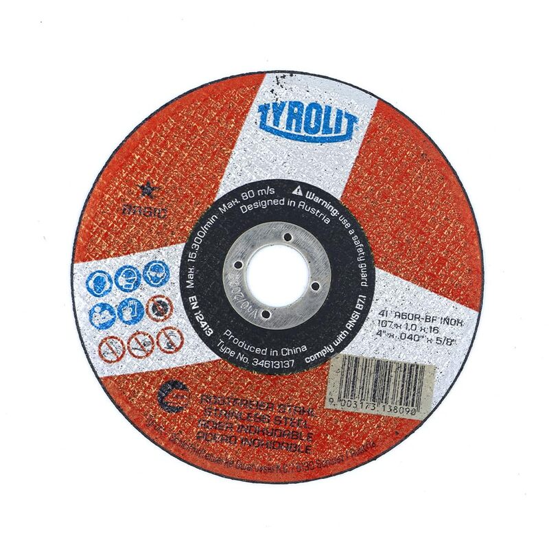Tyrolit - 4" cutoff Wheel, Tyrolit (107x1x16) mm , (Code - 34613137)