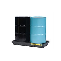 JUSTRITE | 28655 | Drum Accumulation Center | 24 Gallon Spill Capacity | EcoPolyBlend | No Drain | Spill Pallet | Black