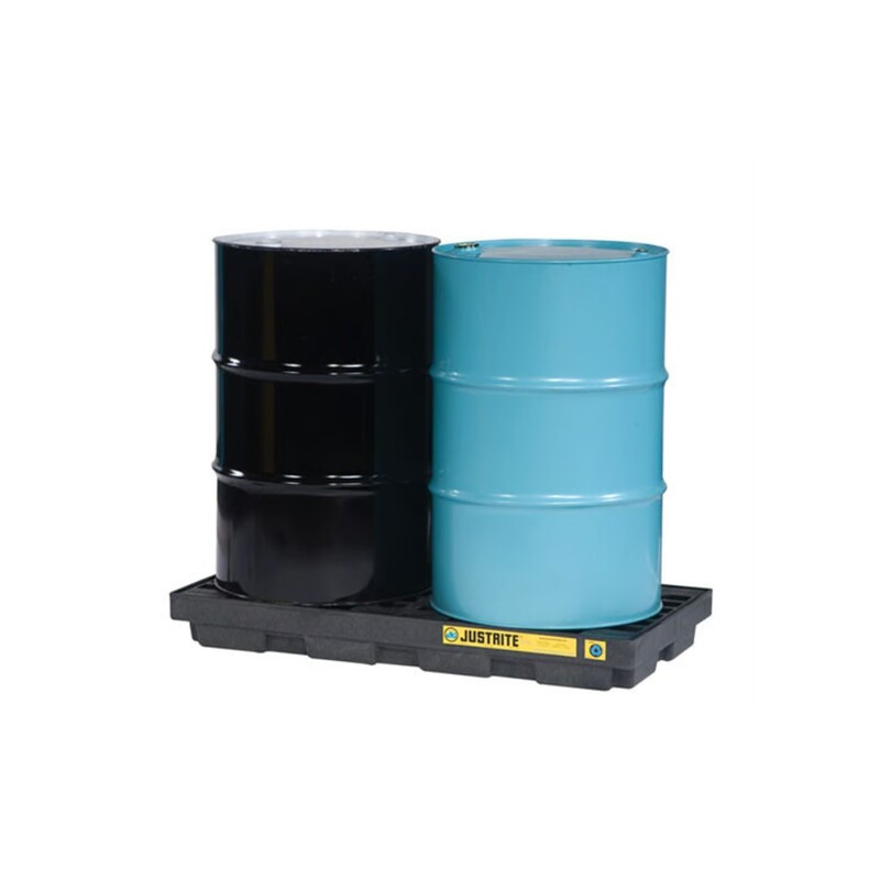 JUSTRITE | 28655 | Drum Accumulation Center | 24 Gallon Spill Capacity | EcoPolyBlend | No Drain | Spill Pallet | Black JUSTRITE | 28655 | Drum Accumulation Center | 24 Gallon Spill Capacity | EcoPolyBlend | No Drain | Spill Pallet | Black