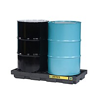 JUSTRITE | 28655 | Drum Accumulation Center | 24 Gallon Spill Capacity | EcoPolyBlend | No Drain | Spill Pallet | Black