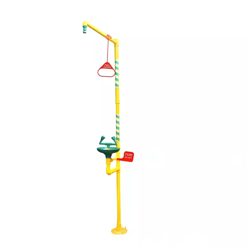 UNISAFE - US-GI-05 | Eye Wash Fountain & Shower Combination | Hand Operated with GI pipes and PVC Acc | ISI Mark