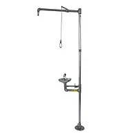 UNISAFE - US-SS-05 | Eye Wash Fountain & Shower Combination | Hand Operated with SS pipes and Acc | ISI Mark