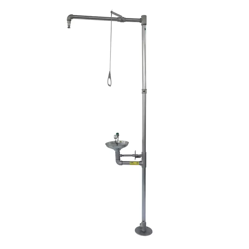 UNISAFE - US-SS-05 | Eye Wash Fountain & Shower Combination | Hand Operated with SS pipes and Acc | ISI Mark