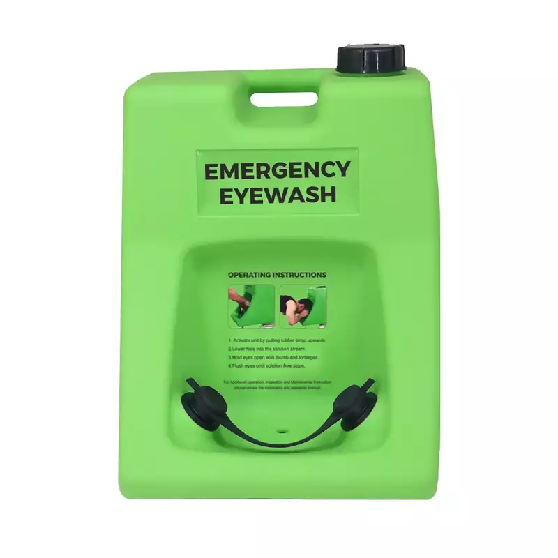Eye Wash Station Portable – 65Ltrs Green Polyethylene Tank, Wall Mounted (Without Water Preservator)