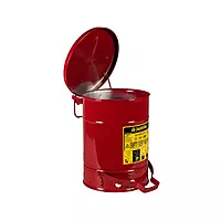 JUSTRITE | Oil Waste Can | 6 Gallon |Foot-operated self-closing cover | Model 09100