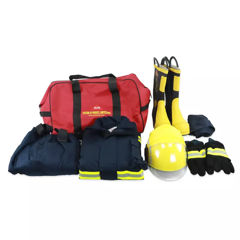 Nomex | Fire Fighter Jacket&Trouser | With Hood,Gloves,Helmet,Boot & Bag | EN469:2005 | SYSTEM PROTECSAFE