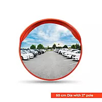 Convex Mirror | Polycarbonate | 60, 80, 100 cm Dia with Clamp | Pole type bracket | (Wall Bracket or Pole not included)