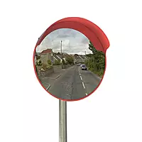 Convex Mirror | Polycarbonate | 80cm Dia with Clamp | 2.5" Pole type bracket | (Wall Bracket or Pole not included)