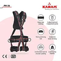 Karam | PN 56 Full Body Adjustable work Positioning Sit | Harness - CE (Without Lanyard)