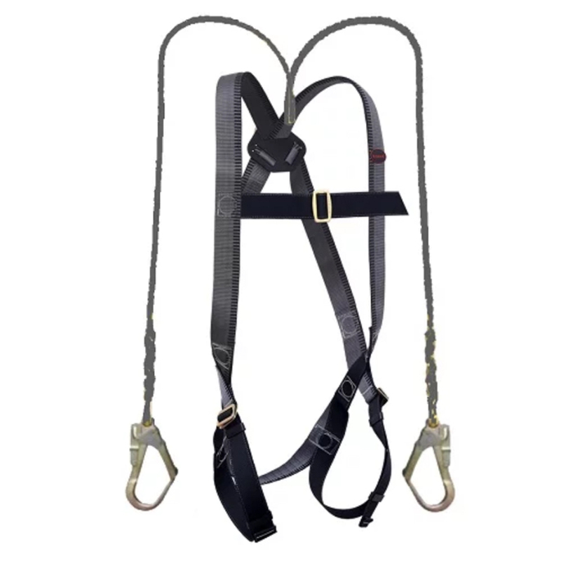 KARAM | KI02 Full Body Harness Class L PN 206 2mtr. PP Double Lanyard | PN 131 Hook - ISI Marked