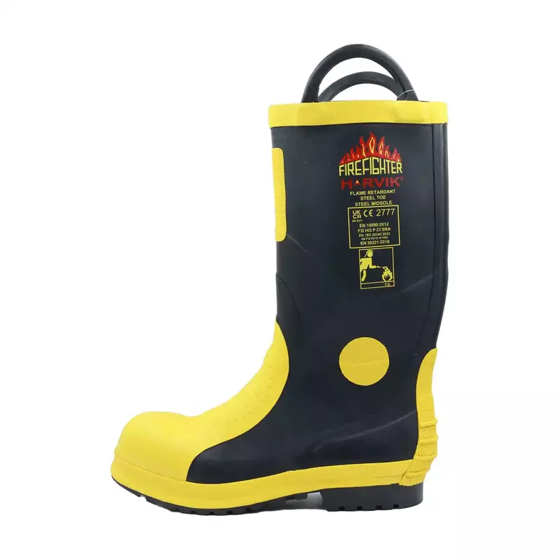 Harvik | Fire Man Boot | steel toe & Mid sole | EN 15090 : 2006 -| CE marked | Black/Yellow