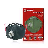 Venus | V-414 FFP2 SLOV Fold Flat Mask - Green | Pack of 15