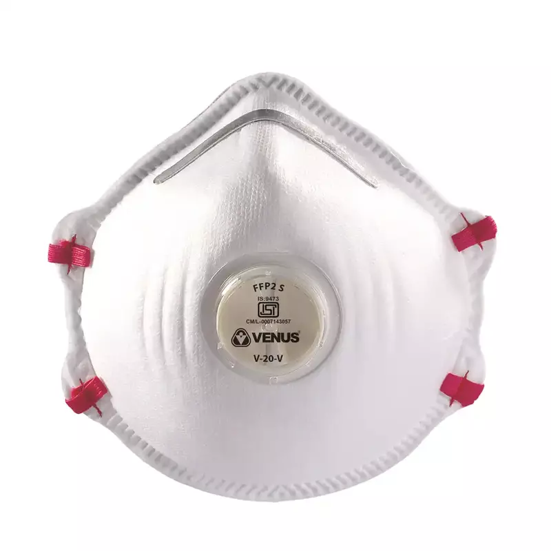 Venus V-20 | Cup Mask FFP2S - White Valved | Pack of 10