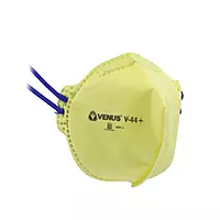 VENUS V-44+ FFP1S | Unisex Anti Pollution Fold Flat Face Mask Yellow ISI Approved | Pack of 50