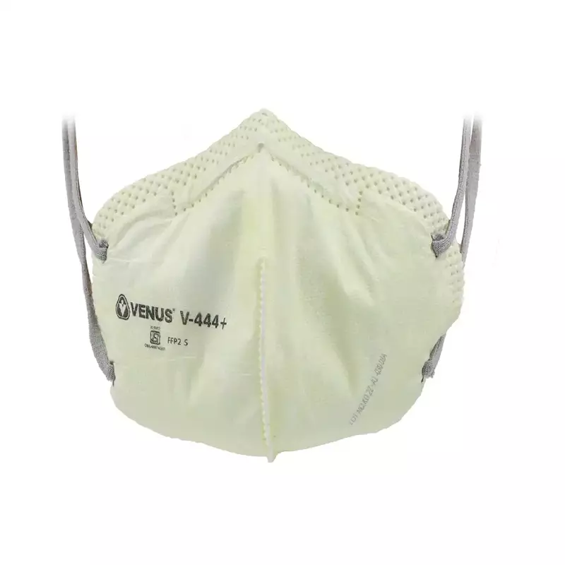 VENUS V-444+ FFP2S | Unisex Fold Flat Face Mask Yellow ISI Approved | Pack of 50