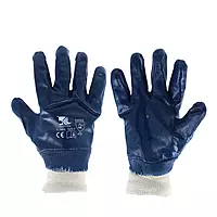 Gloves | Made of Jersey Liner | Fully Nitrile Coated | Knit wrist | Pack of 10