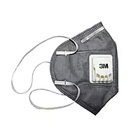 3M 9004GV | (Grey) Valved Flat Fold Dust | Mist Respirator | Pack of 25