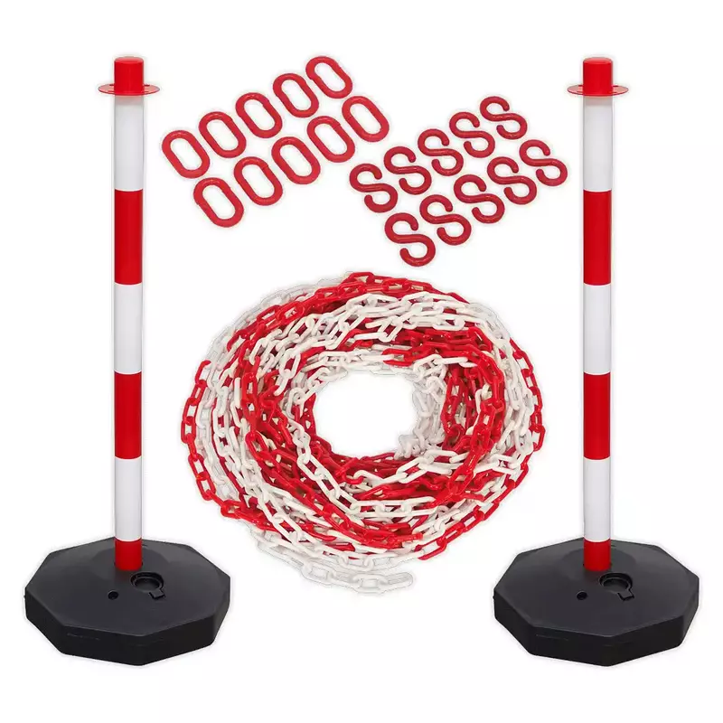 Link Chain - LD Plastic - per mtr. Red / White