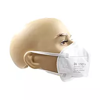 3M 9501+ KN95 | Respirator Mask | Flat Fold with Ear Loop & Nose Clip | White | Pack of 50
