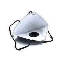 Karam RFH01+ Respirator | P1 Flat Fold with Valve,Nose Clip | Head Band | Grey Colour | ISI Marked | Pack of 40