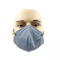 Karam RF01 Respirator | P1 Flat Fold with Nose Clip,Ear Loop | Grey Colour | ISI Marked | Pack of 100
