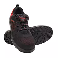 KARAM Flytex FS215 Safety Shoe | ISI Marked, Excellent Grip, Comfort & Slip Resistance | Sporty Design, Lightweight & Single Density with Composite Toe | Red & Black