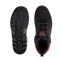 KARAM Flytex FS215 Safety Shoe | ISI Marked, Excellent Grip, Comfort & Slip Resistance | Sporty Design, Lightweight & Single Density with Composite Toe | Red & Black