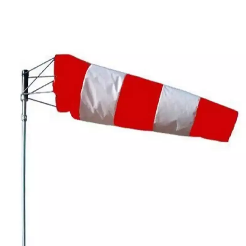 Wind Sock - Polyester - Size : 2ft x 6ft (Only Sock) - Colour : Red & White