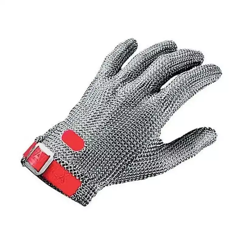 Gloves Five finger Stainless Steel Metal Mesh, Textile Cuff: White Gloves Five finger Stainless Steel Metal Mesh, Textile Cuff: White