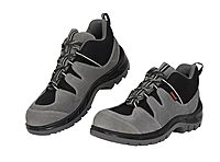 Karam Safety Shoe FS211RG Grey Suede Buff Leather, S.T- DD, PU Sole, Mid Ankle -CE Marked