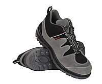 Karam Safety Shoe FS211RG Grey Suede Buff Leather, S.T- DD, PU Sole, Mid Ankle -CE Marked