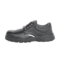 ACME Ether Safety Shoe C.T. PU Single Density - DIP Low Ankle - Plain Black Apollo Leather