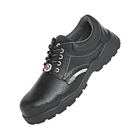 ACME Ether Safety Shoe C.T. PU Single Density - DIP Low Ankle - Plain Black Apollo Leather