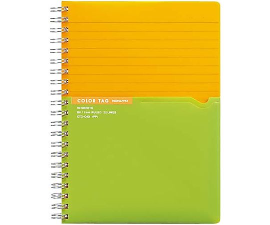 Kokuyo Twin Ring Notebook Color Tag Bicolor B6 Yellow CTs C40Y