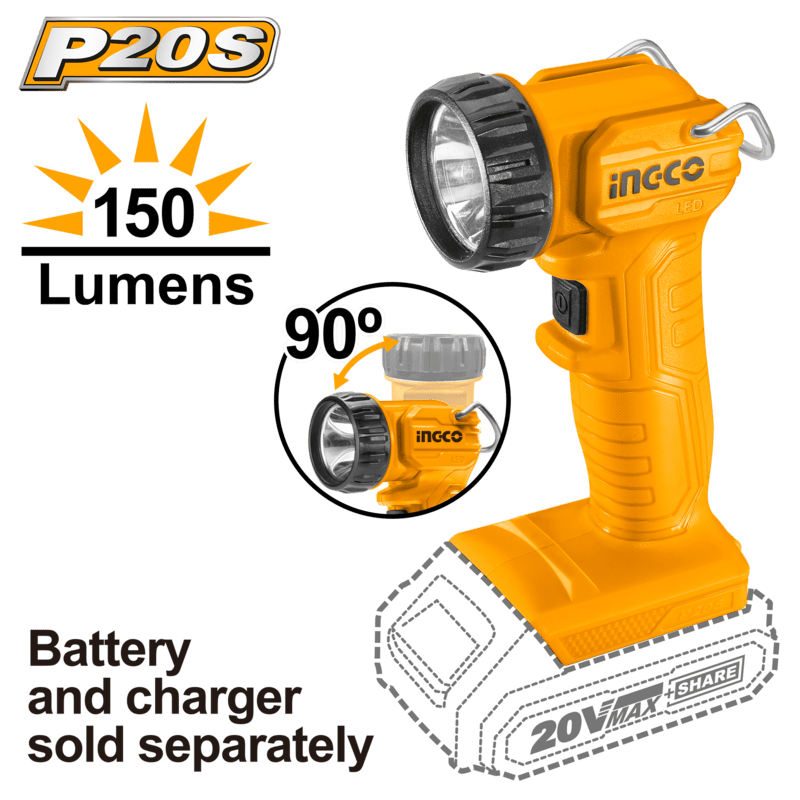 INGCO Lithium-Ion Cordless Work Lamp CWLI2023 (20V) INGCO Lithium-Ion Cordless Work Lamp CWLI2023 (20V)