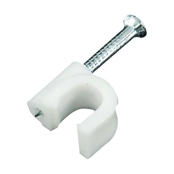 Round Cable Clip with Metal Nail , Wire Clamp Fasteners for Wall Mounting - (Pack Of 100) Round Cable Clip with Metal Nail , Wire Clamp Fasteners for Wall Mounting - (Pack Of 100)