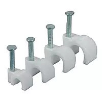Cable Clips With Metal Nail | 8Mm Diameter Wire Fastener Circle - (Pack Of 100) Cable Clips With Metal Nail | 8Mm Diameter Wire Fastener Circle - (Pack Of 100)