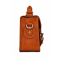 Cambridge Genuine Leather Mini Satchel Bag - Tan Brown