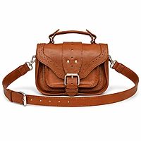 Cambridge Genuine Leather Mini Satchel Bag - Tan Brown
