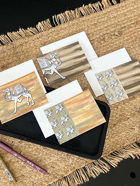 CAMEL PRINT FLAT CARDS