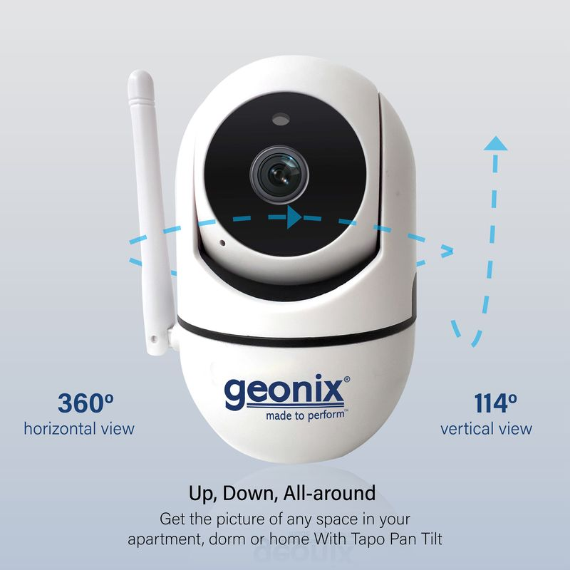 Geonix 1MP Wi-Fi Smart Security Camera, White, 1 Year Warranty, GXWC1MP