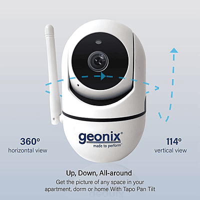 Geonix 1MP Wi-Fi Smart Security Camera, White, 1 Year Warranty, GXWC1MP