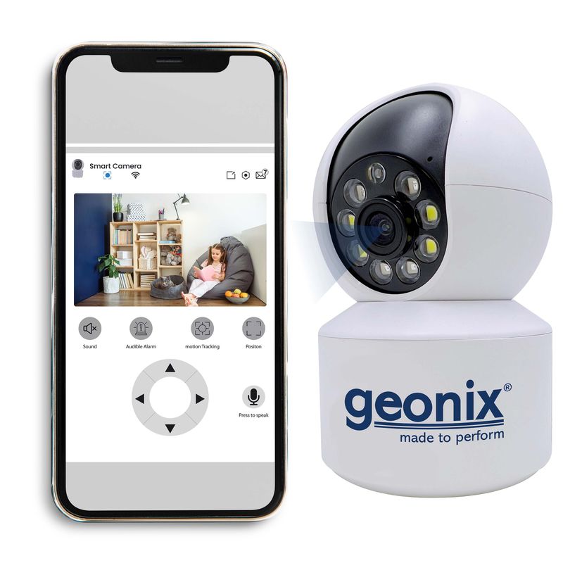 Geonix 2MP Wi-Fi Smart Security Camera, White, 1 Year Warranty, GXWC2MP