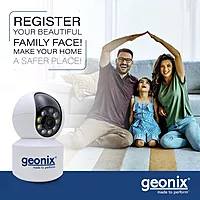 Geonix 2MP Wi-Fi Smart Security Camera, White, 1 Year Warranty, GXWC2MP