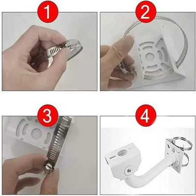 Camera Pole Mount Clamp Bracket for CCTV Security Camera Indoor&Outdoor Universal Compatible with 2 Nos. Steel Looping Ring Camera Pole Mount Clamp Bracket for CCTV Security Camera Indoor&Outdoor Universal Compatible with 2 Nos. Steel Looping Ring