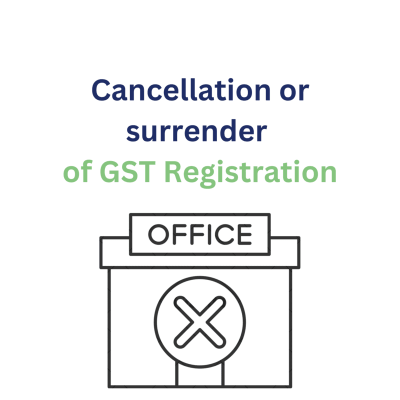 Cancellation or Surrender of GST Registration Cancellation or Surrender of GST Registration